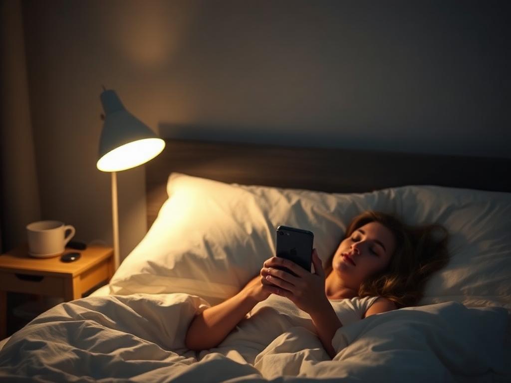 A person using the Máni app in bed